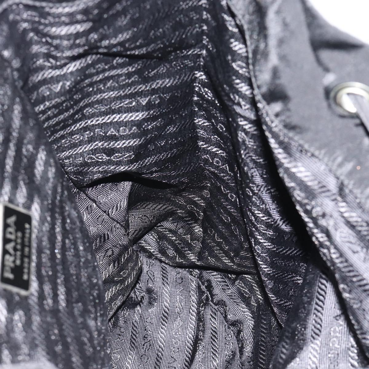 PRADA Backpack Nylon Black Silver Auth 180688A