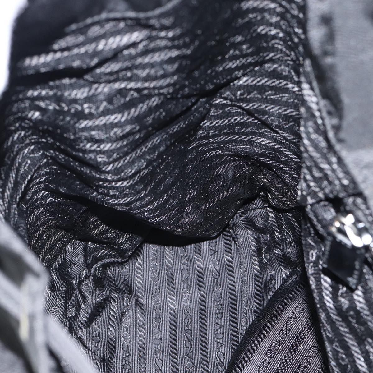 PRADA Backpack Nylon Black Silver Auth 180688A