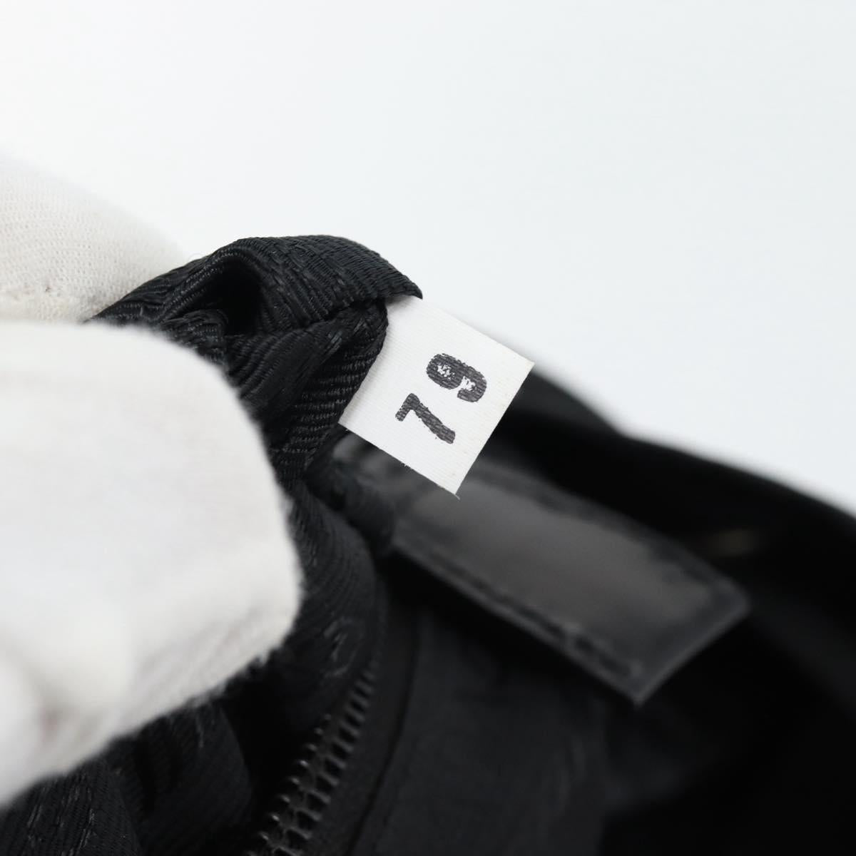 PRADA Backpack Nylon Black Silver Auth 180688A