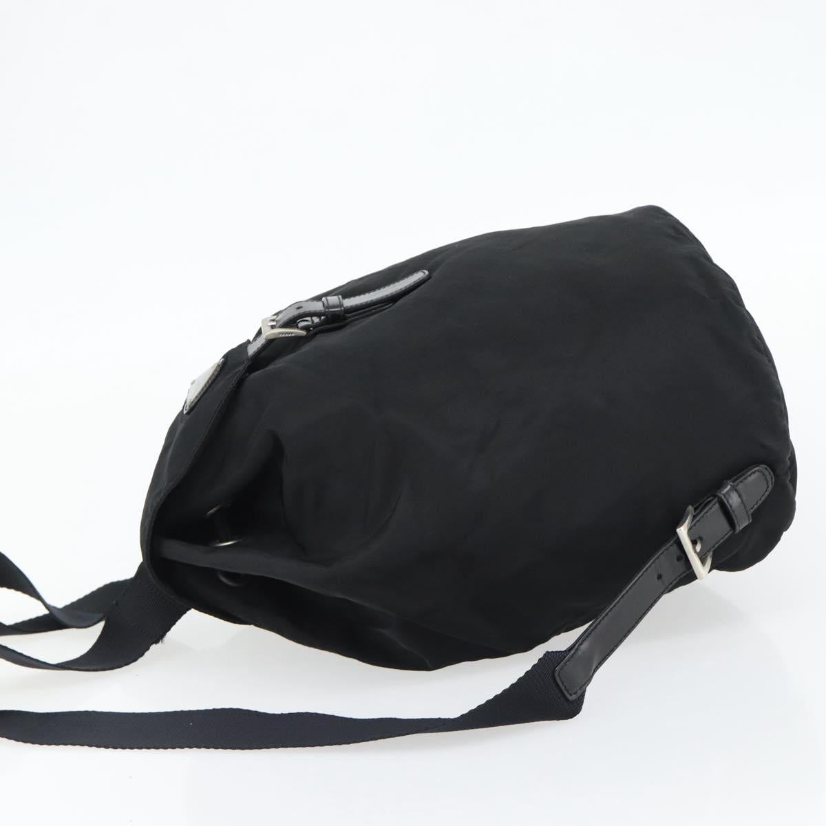 PRADA Backpack Nylon Black Silver Auth 180688A