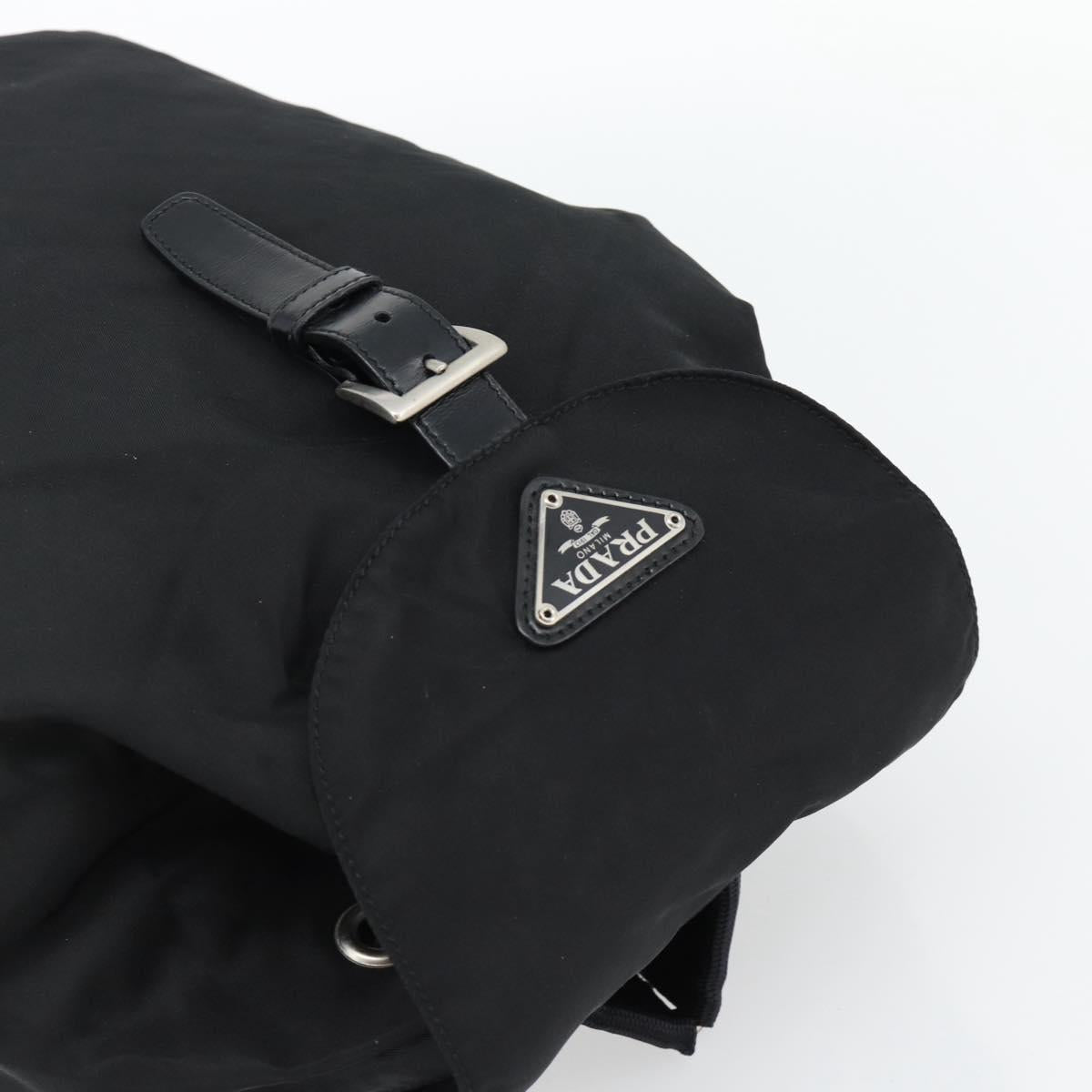 PRADA Backpack Nylon Black Silver Auth 180688A