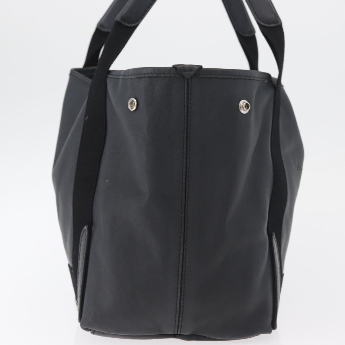 BALENCIAGA Navy Kabas S Tote Bag Leather Black Silver 339933 Auth 180690