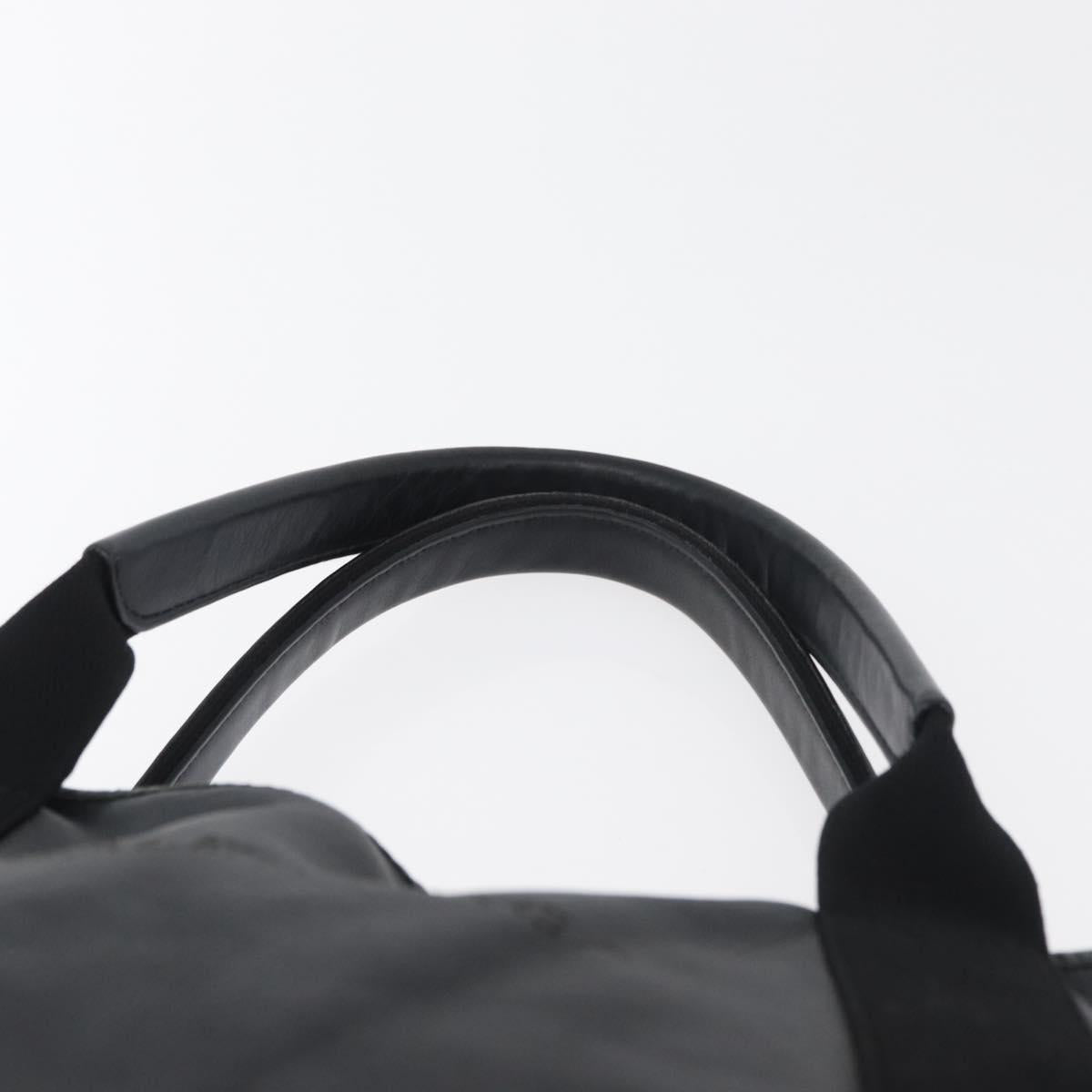 BALENCIAGA Navy Kabas S Tote Bag Leather Black Silver 339933 Auth 180690