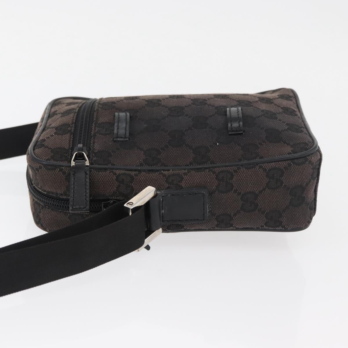 GUCCI GG Canvas Shoulder Bag Black Silver 018 1619 Auth 180727