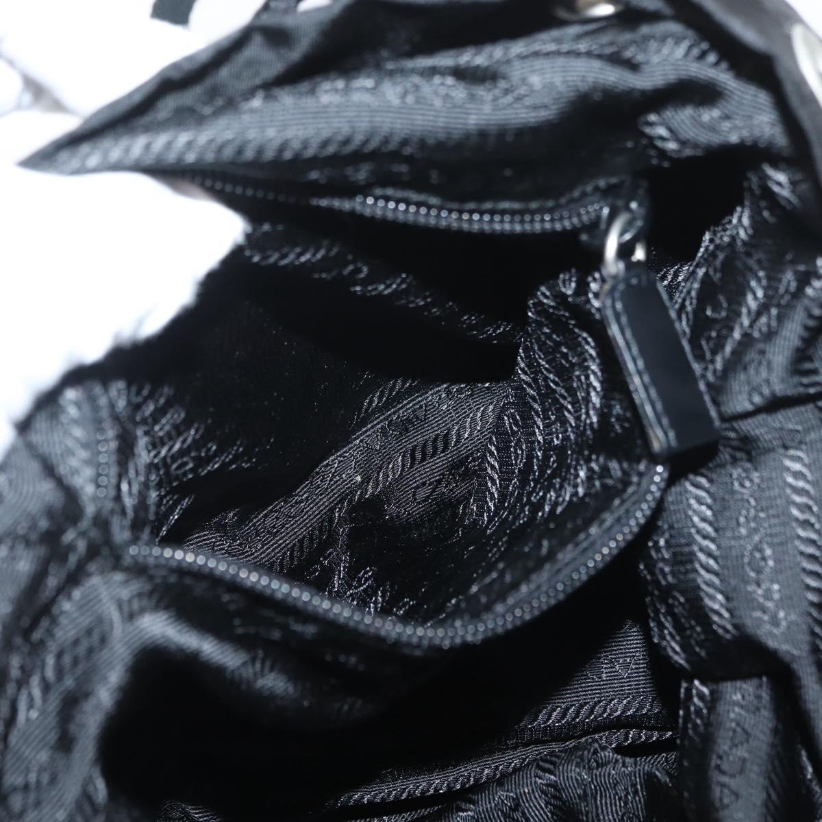 PRADA Backpack Nylon Black Silver Auth 180736A