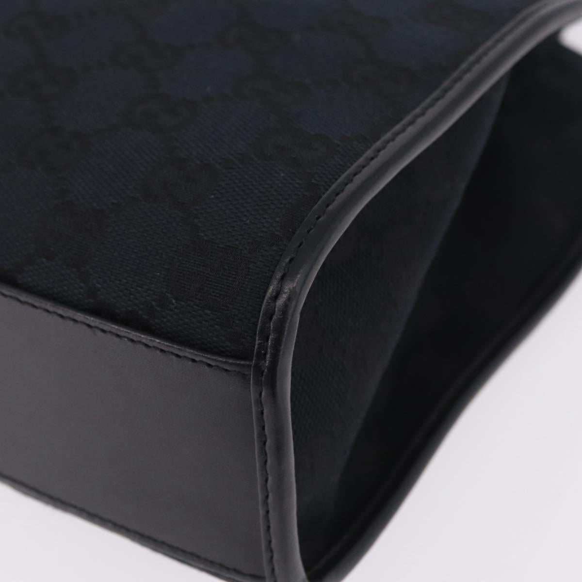 GUCCI GG Canvas Jackie Hand Bag Black Gold 002 1065 Auth 180760