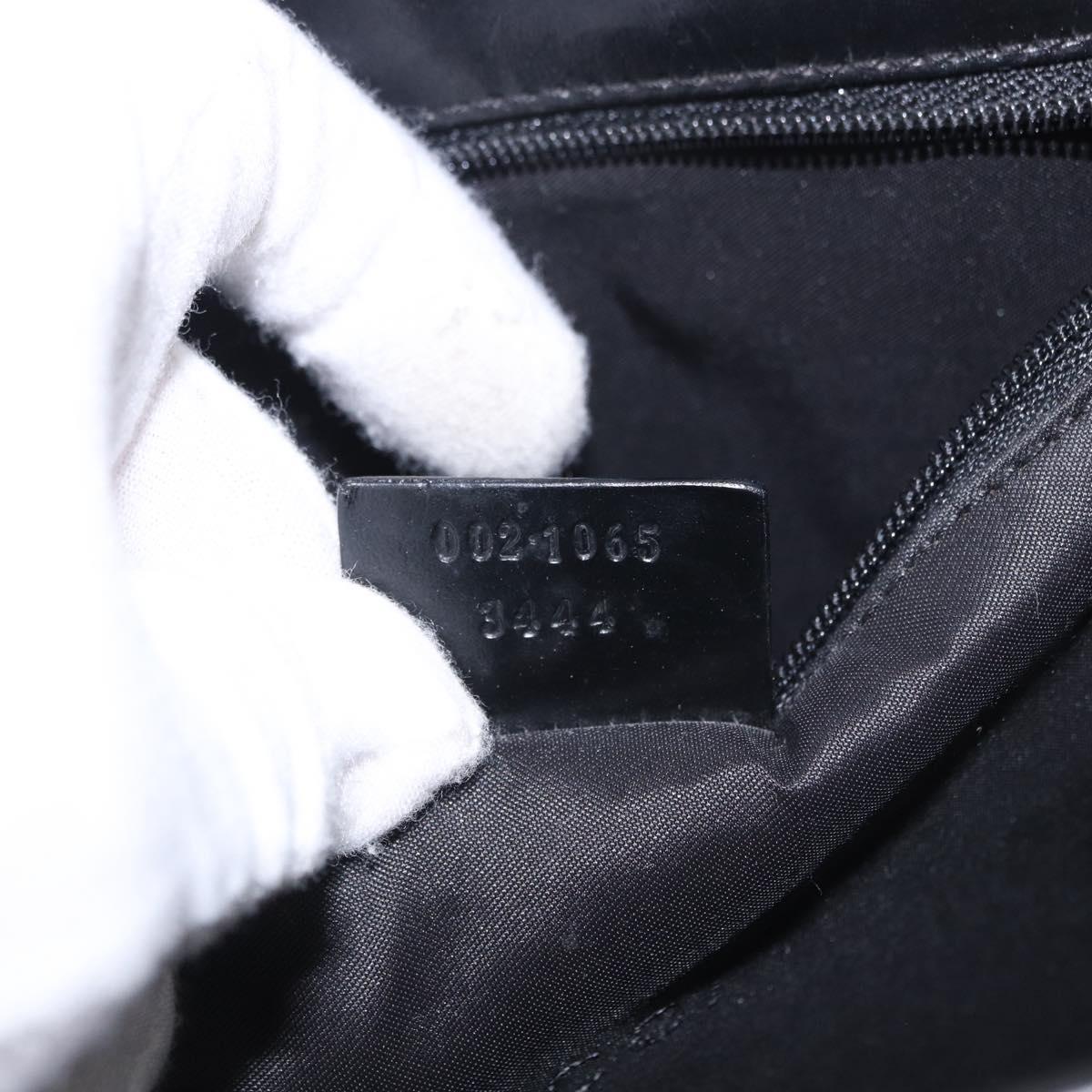 GUCCI GG Canvas Jackie Hand Bag Black Gold 002 1065 Auth 180760