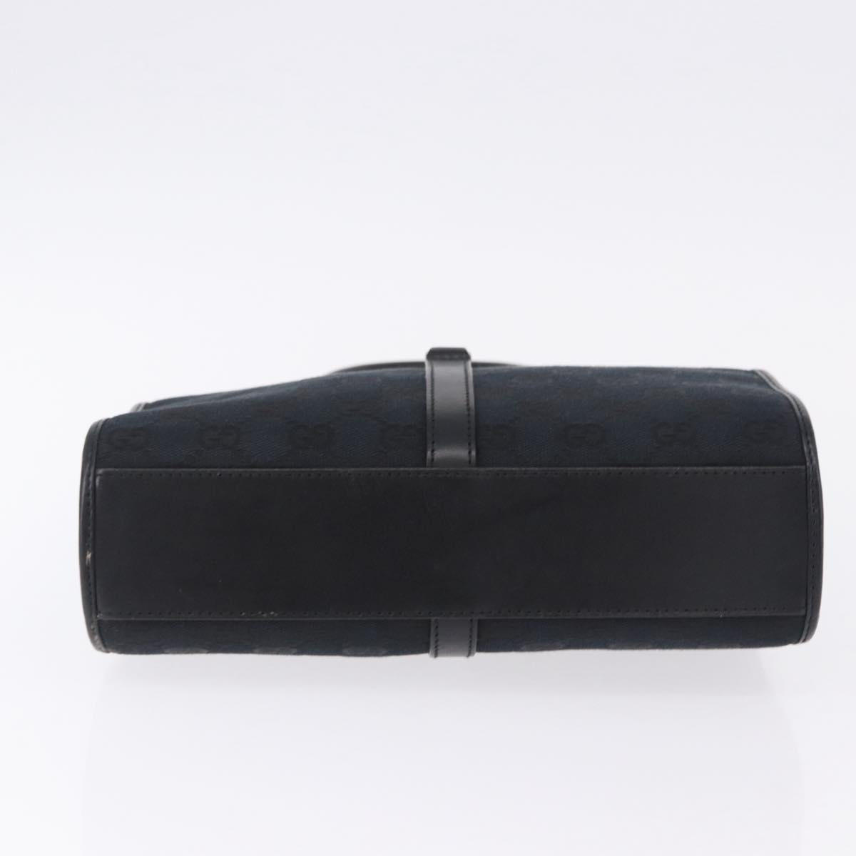 GUCCI GG Canvas Jackie Hand Bag Black Gold 002 1065 Auth 180760