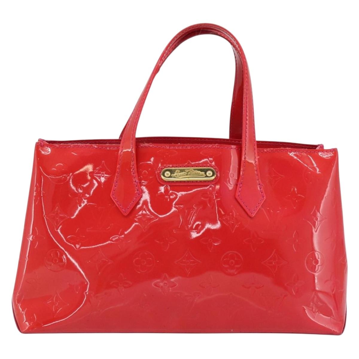 LOUIS VUITTON Monogram Vernis Wilshire PM Hand Bag Rose Pop M93643 Auth 180764A