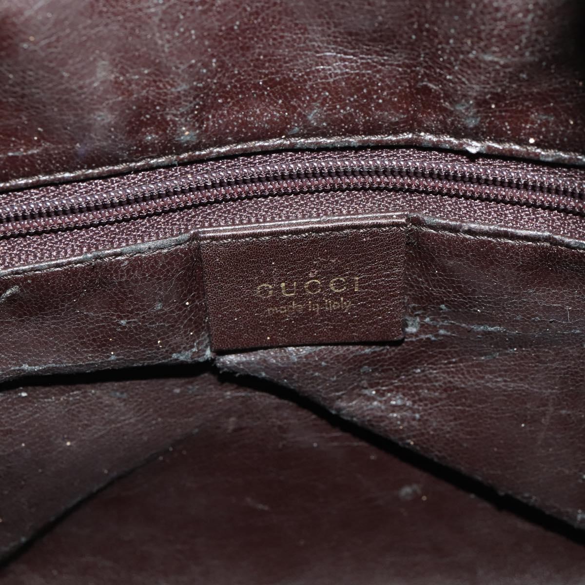 GUCCI Bamboo Shoulder Bag Leather 2way Brown Gold 001 1577 Auth 180797