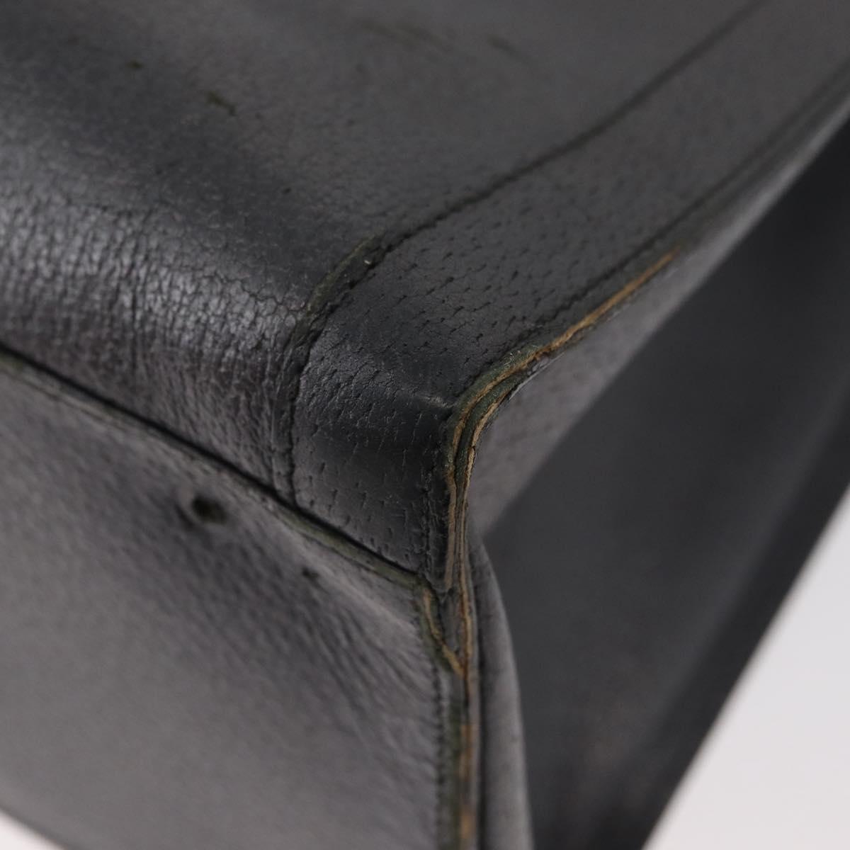 GUCCI Bamboo Tote Bag Leather Black Gold Auth 180798