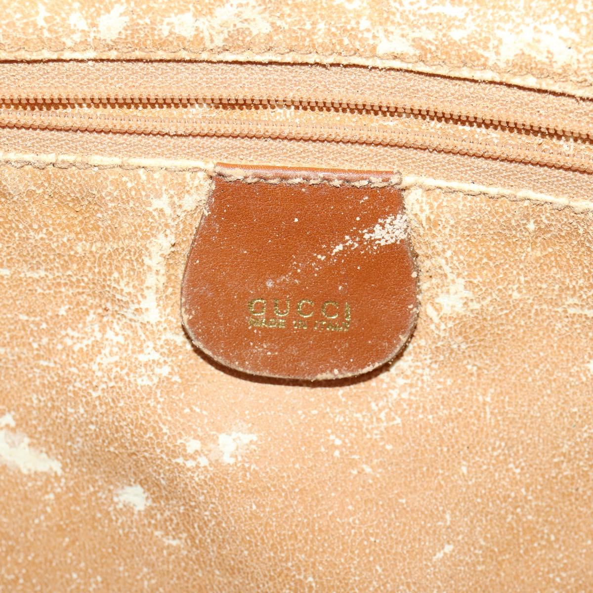 GUCCI Bamboo Shoulder Bag Leather 2way Brown Gold 001 1577 Auth 180800