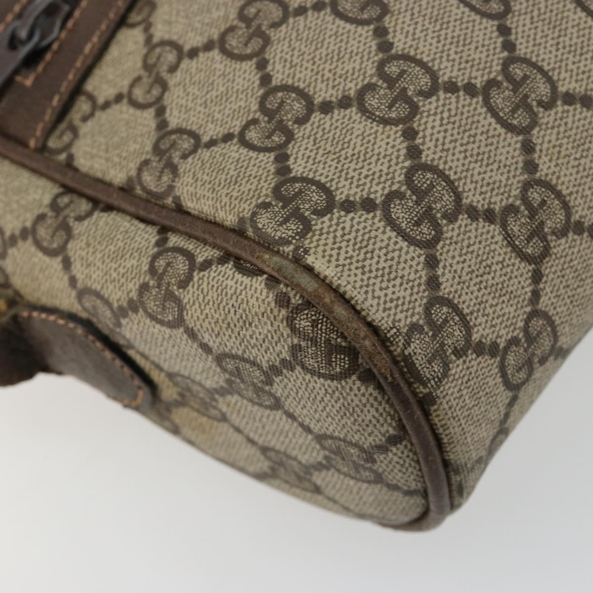 GUCCI GG Supreme Web Sherry Line Shoulder Bag PVC Beige Gold Auth 180803