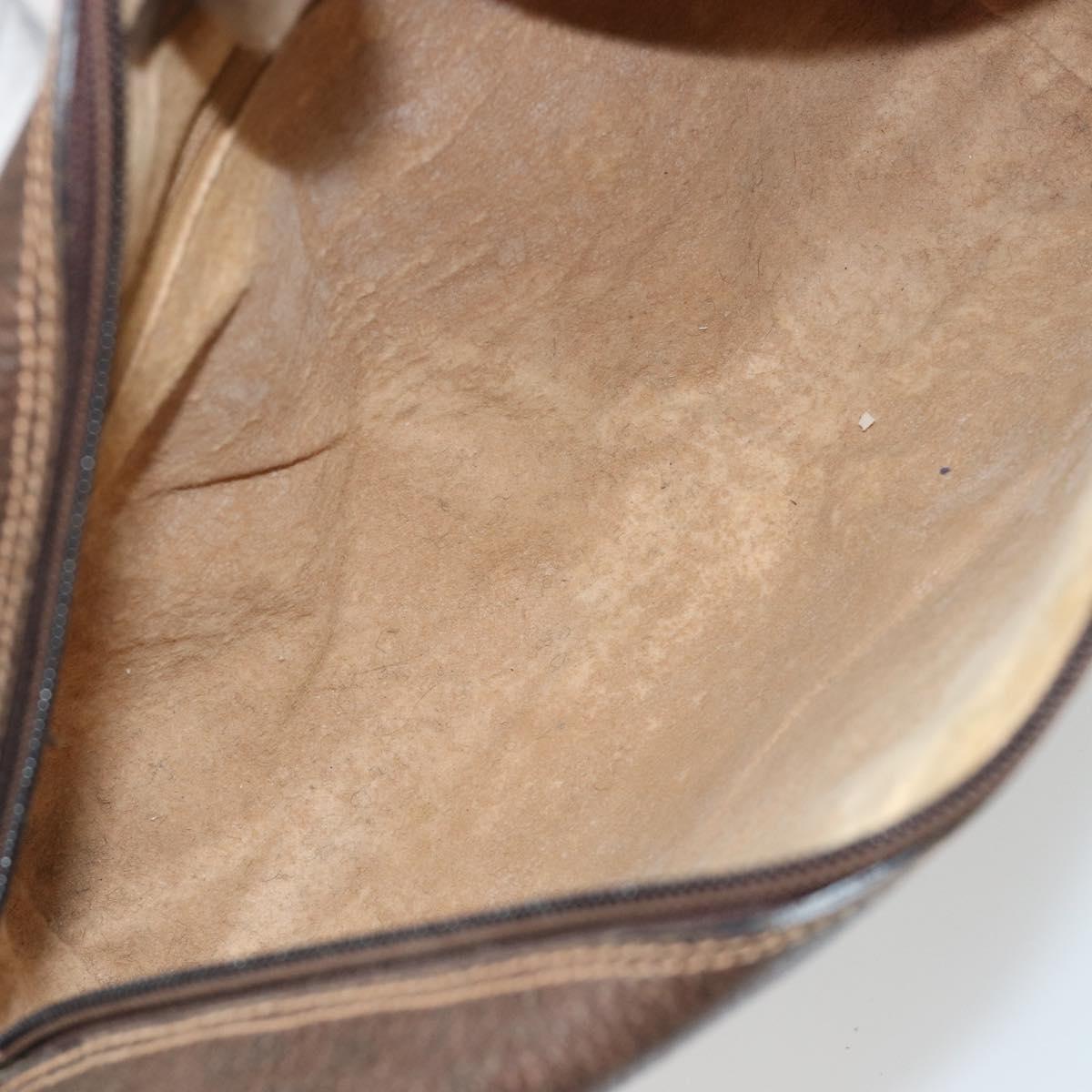 GUCCI GG Supreme Web Sherry Line Shoulder Bag PVC Beige Gold Auth 180803