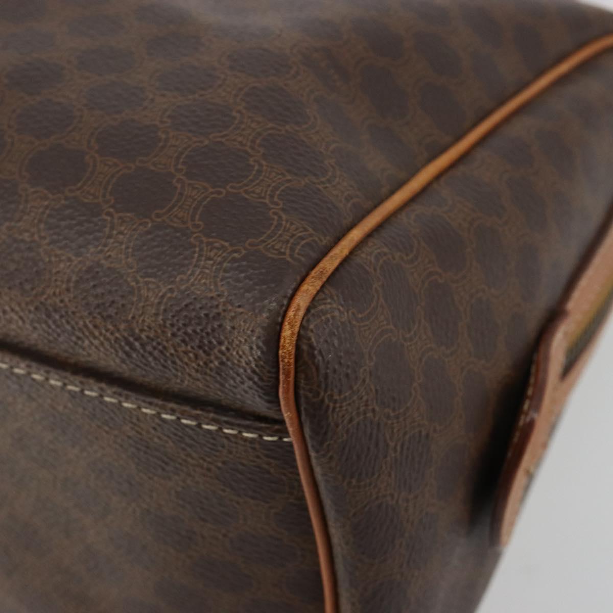 CELINE Macadam Canvas Hand Bag PVC Leather Brown Gold Auth 180809A
