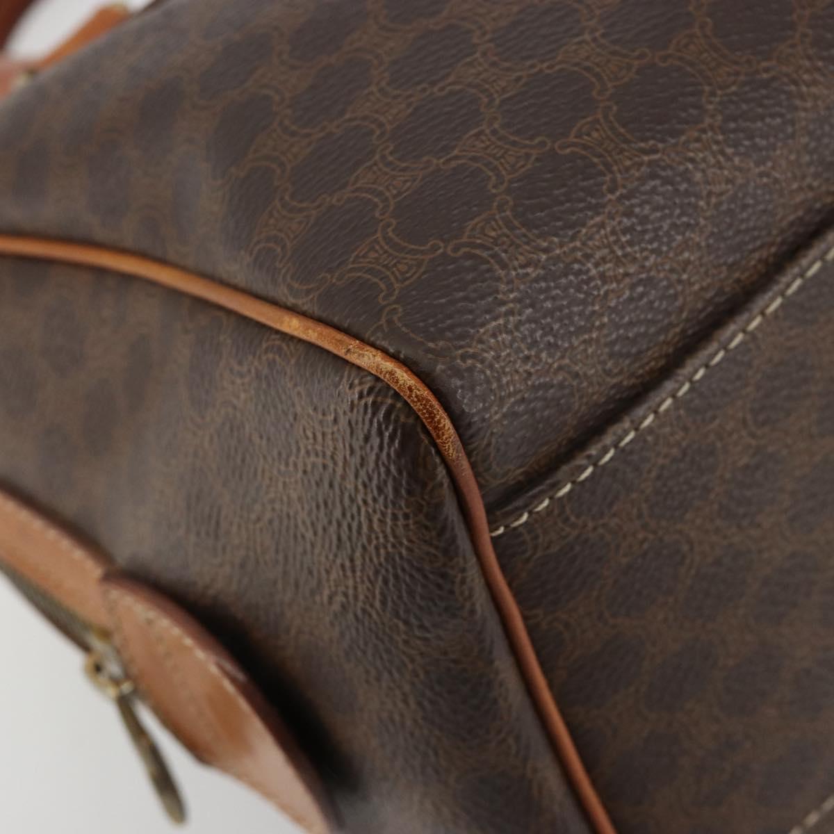 CELINE Macadam Canvas Hand Bag PVC Leather Brown Gold Auth 180809A