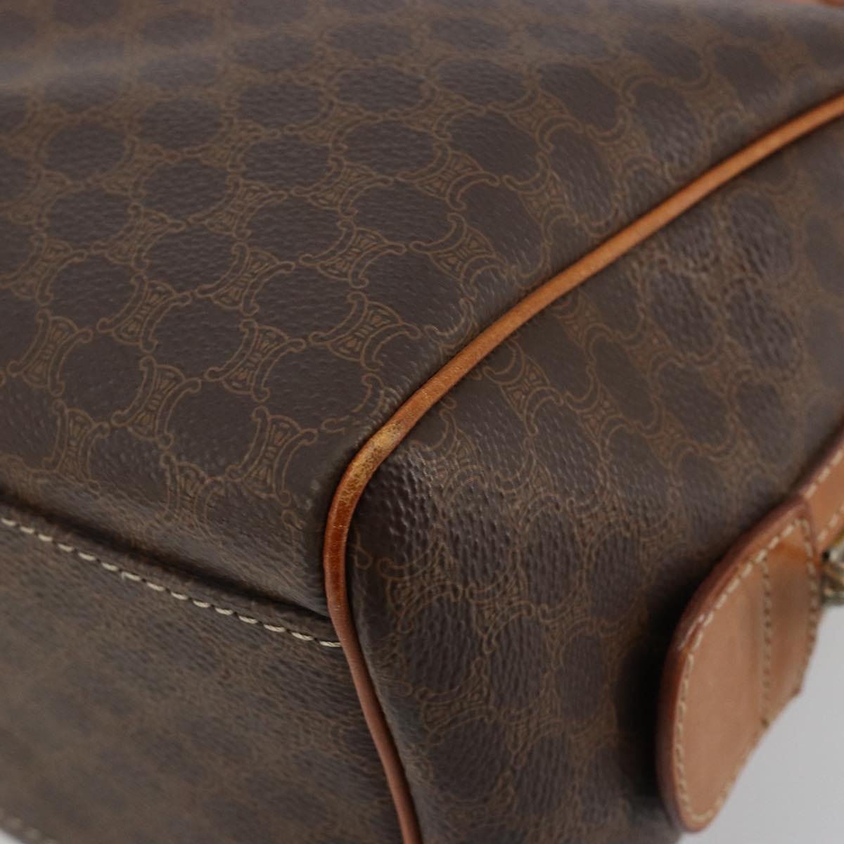 CELINE Macadam Canvas Hand Bag PVC Leather Brown Gold Auth 180809A