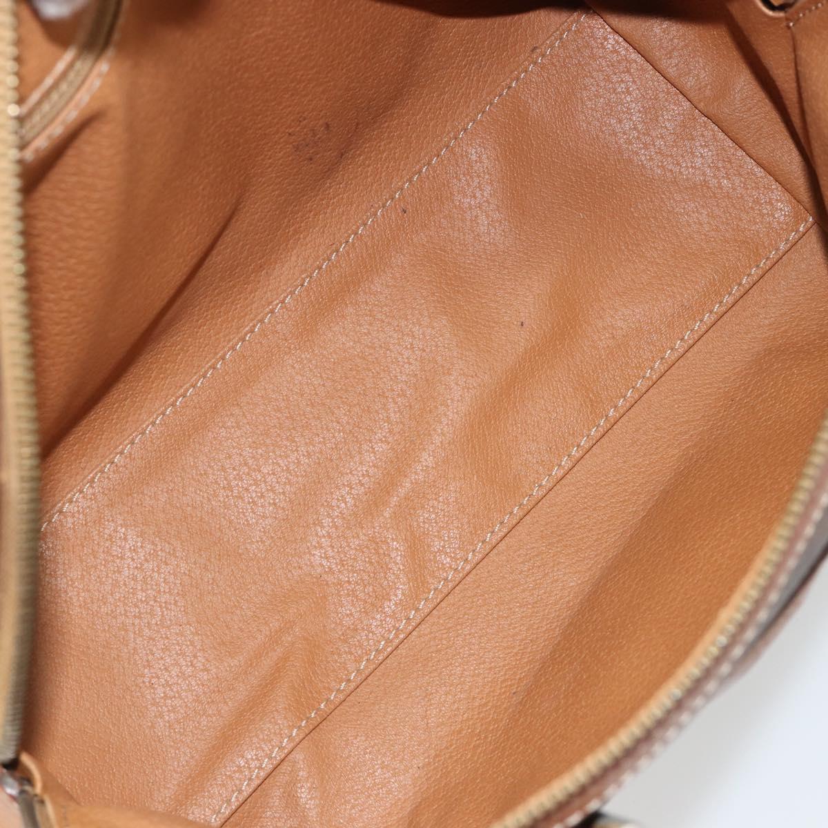 CELINE Macadam Canvas Hand Bag PVC Leather Brown Gold Auth 180809A