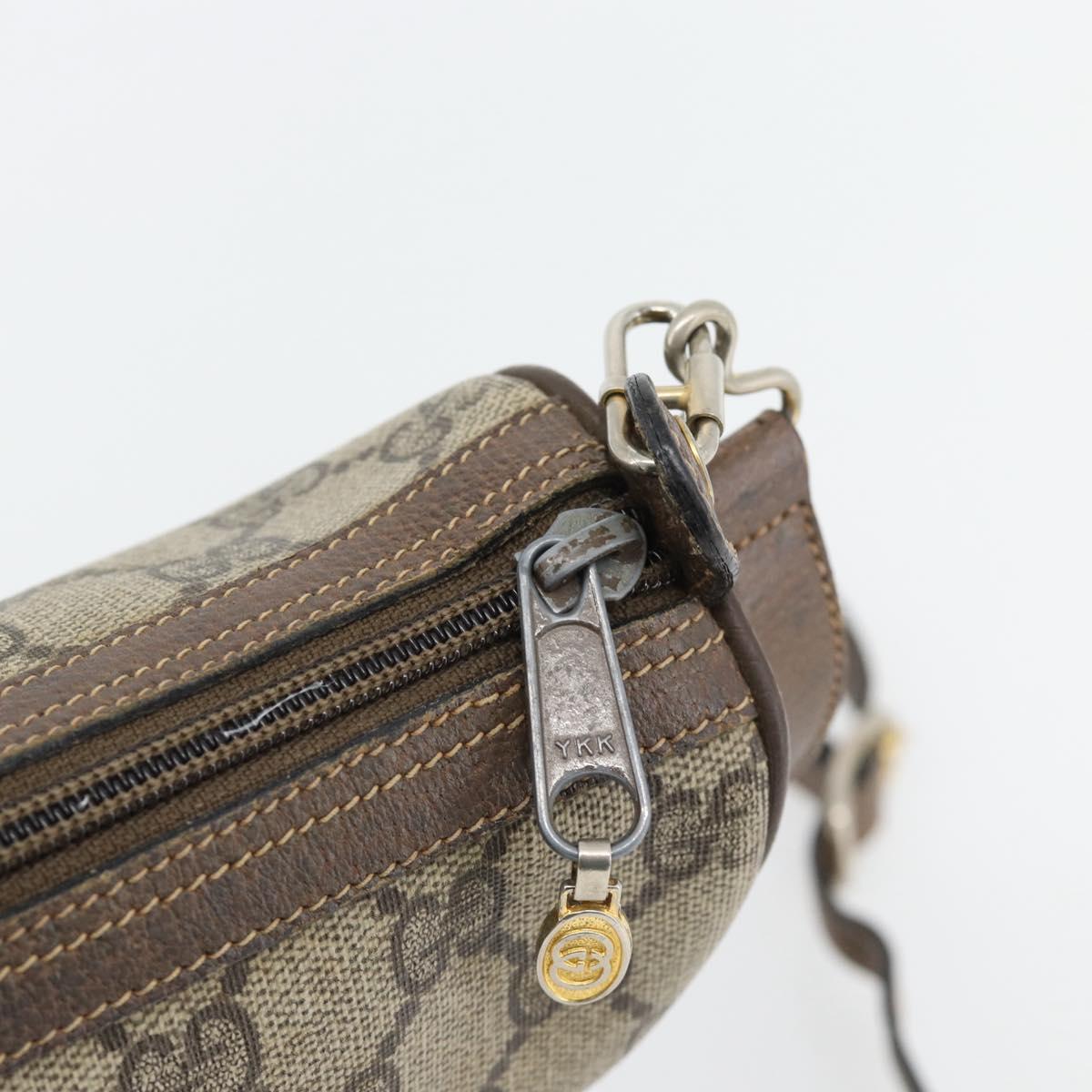 GUCCI GG Supreme Web Sherry Line Bag PVC Beige Gold 41 02 018 Auth 180817