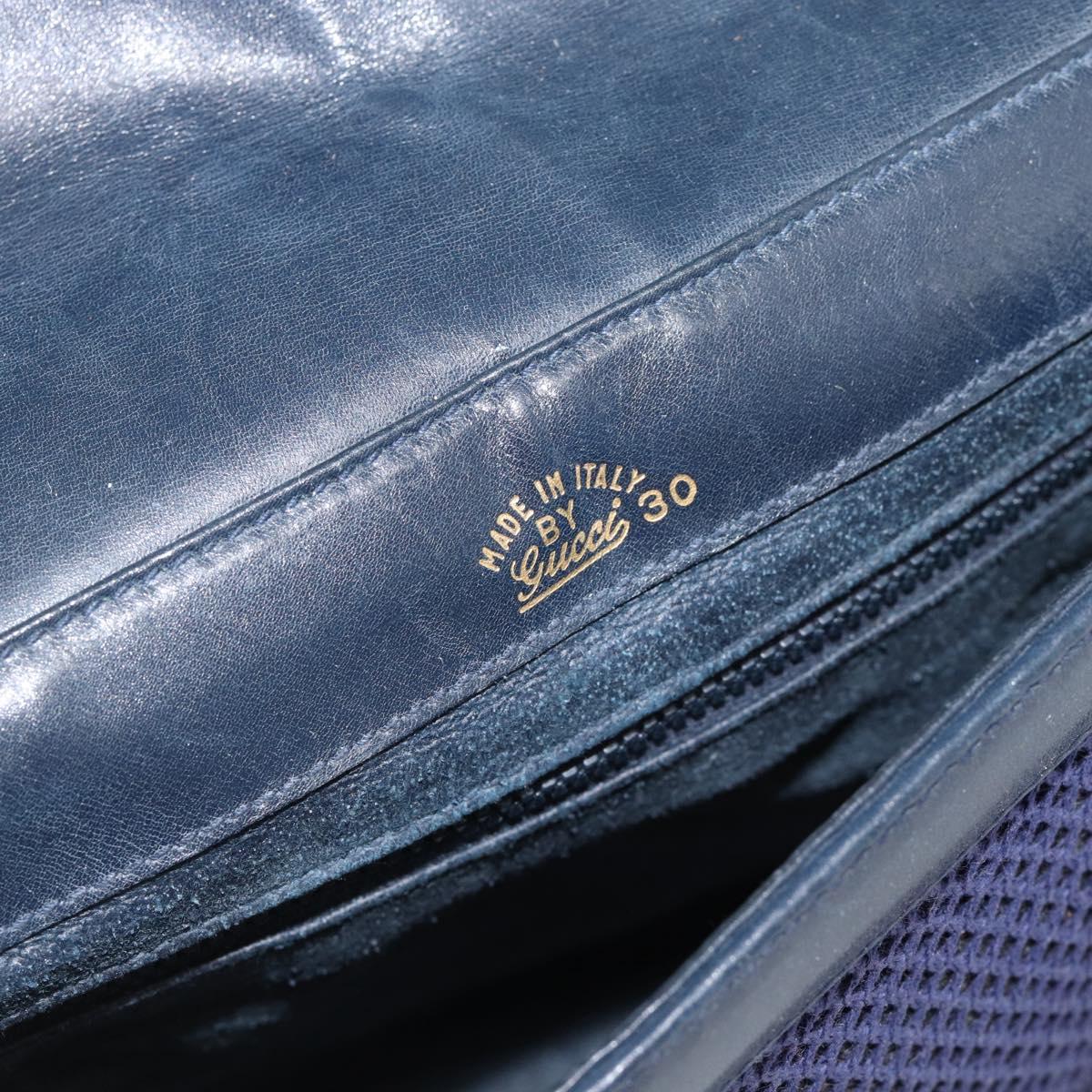 GUCCI Shoulder Bag Leather Purple Gold Auth 180820