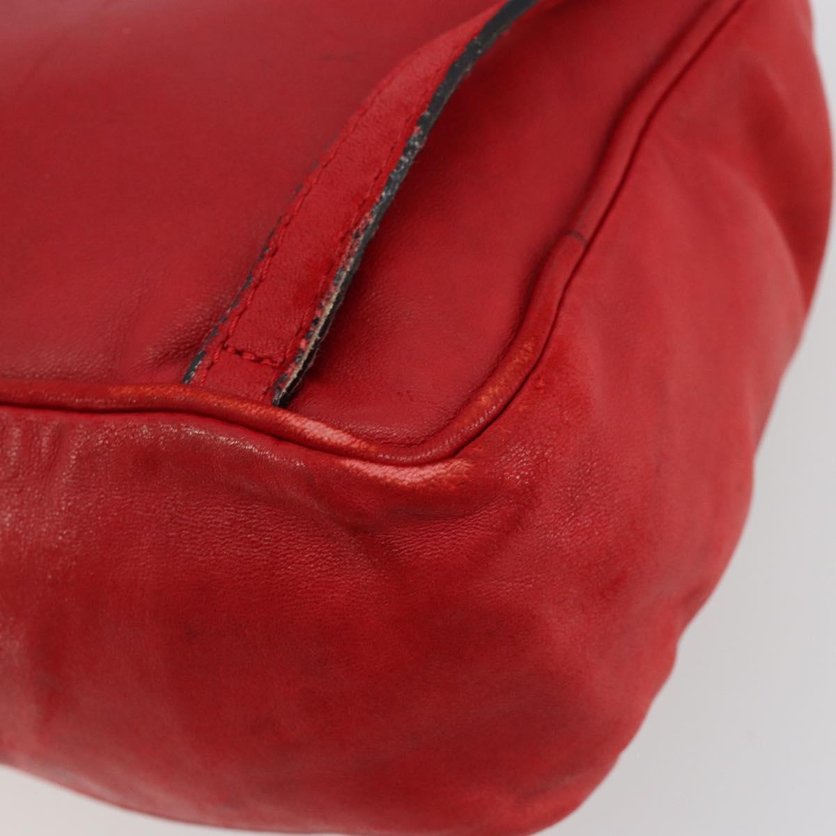 BOTTEGA VENETA INTRECCIATO Backpack Leather Red Gold Auth 180832