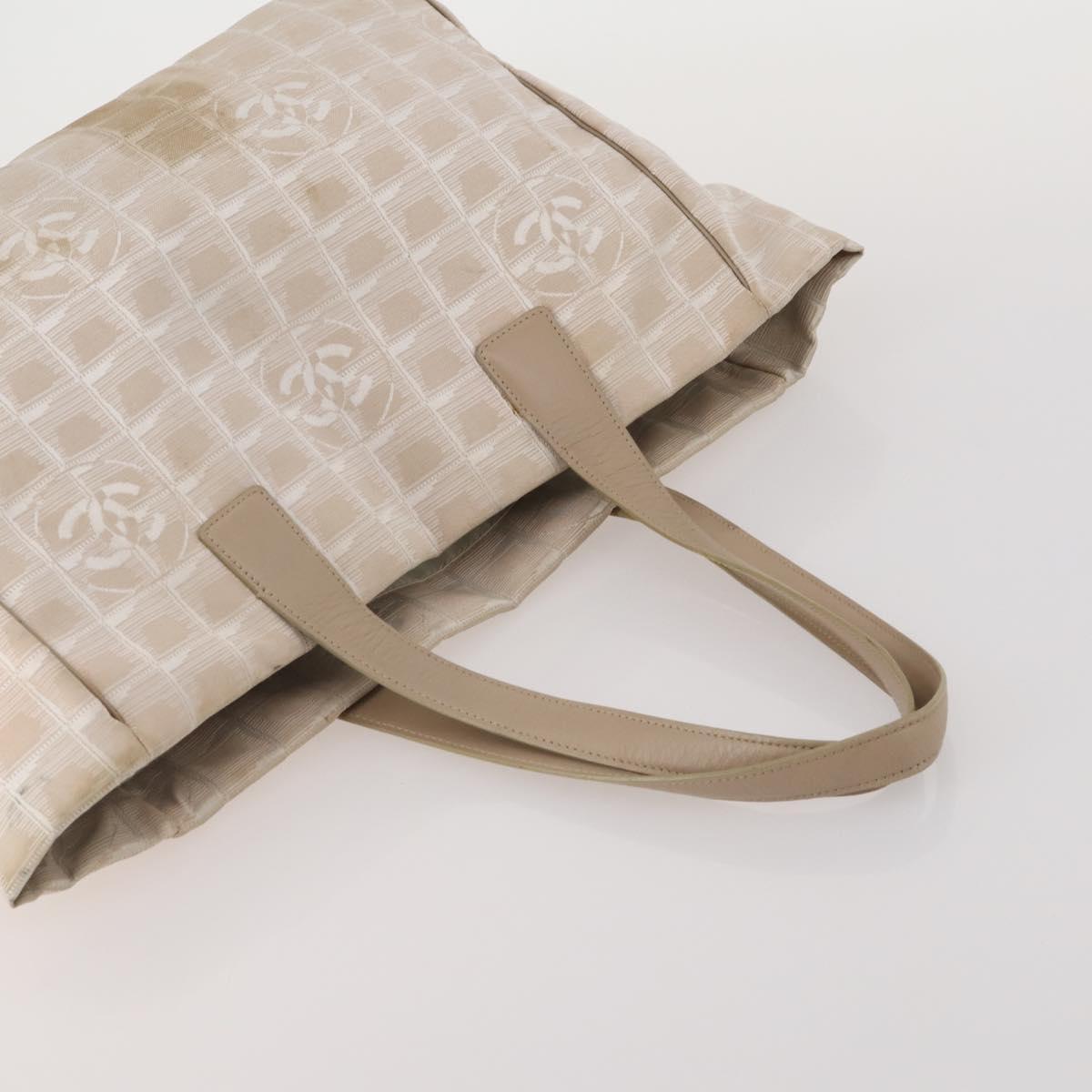 CHANEL New Travel Line Tote Bag Canvas 6 Set Black Brown pink CC Auth 180838