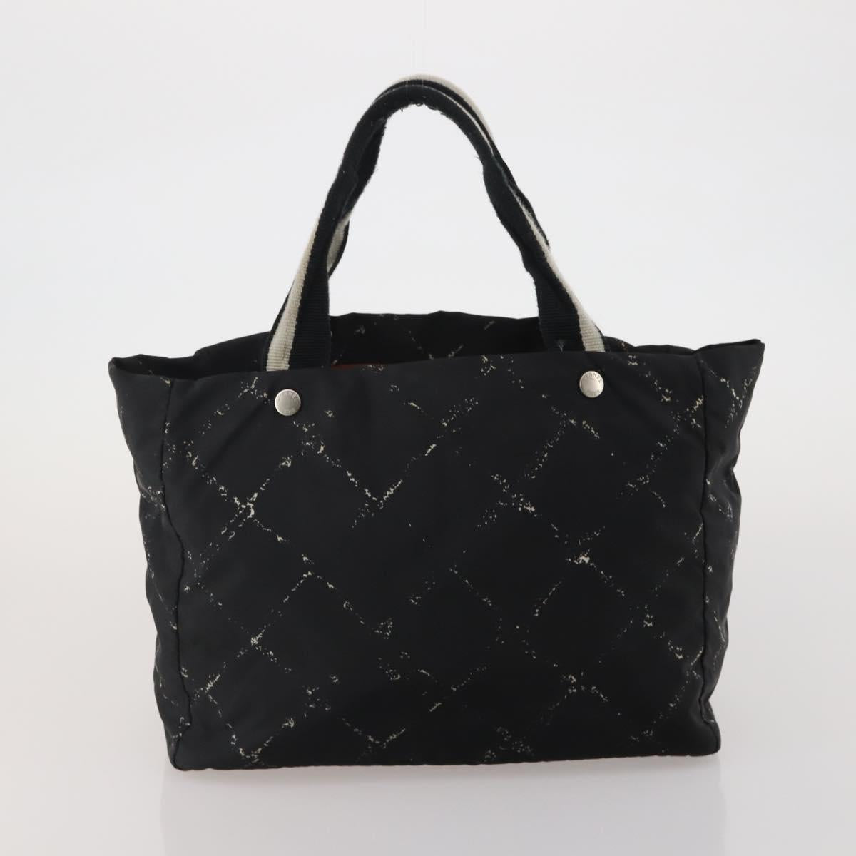 CHANEL New Travel Line Tote Bag Canvas 6 Set Black Brown pink CC Auth 180838