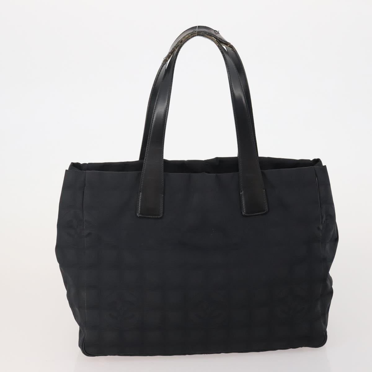 CHANEL New Travel Line Tote Bag Canvas 6 Set Black Brown pink CC Auth 180838