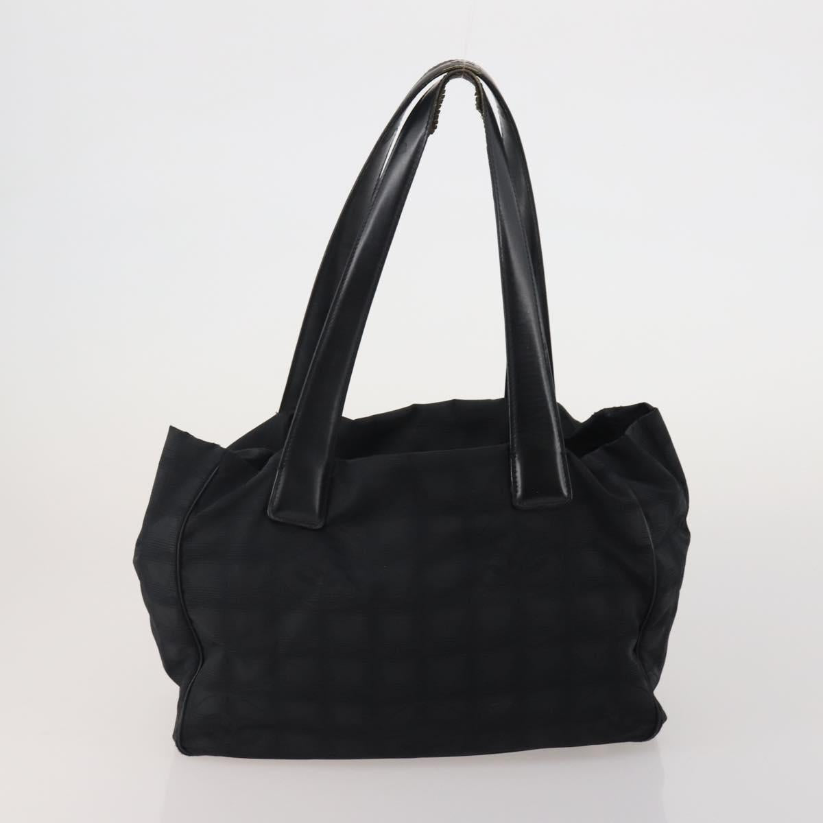 CHANEL New Travel Line Tote Bag Canvas 6 Set Black Brown pink CC Auth 180838