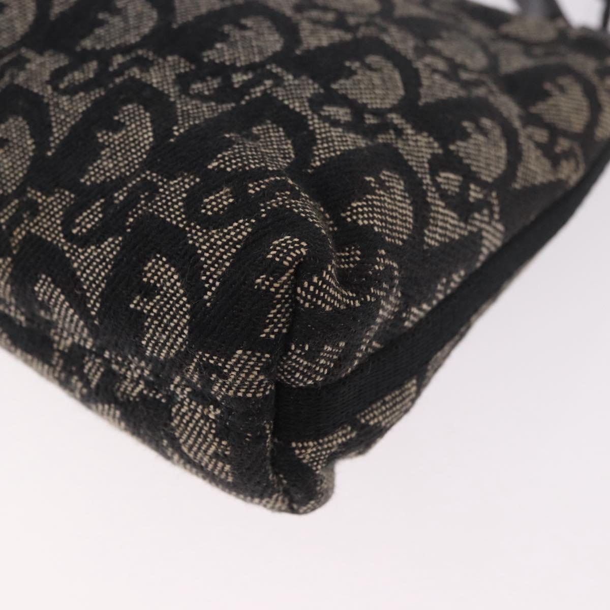 Christian Dior Trotter Canvas Accessory Pouch Black Silver Auth 180853A