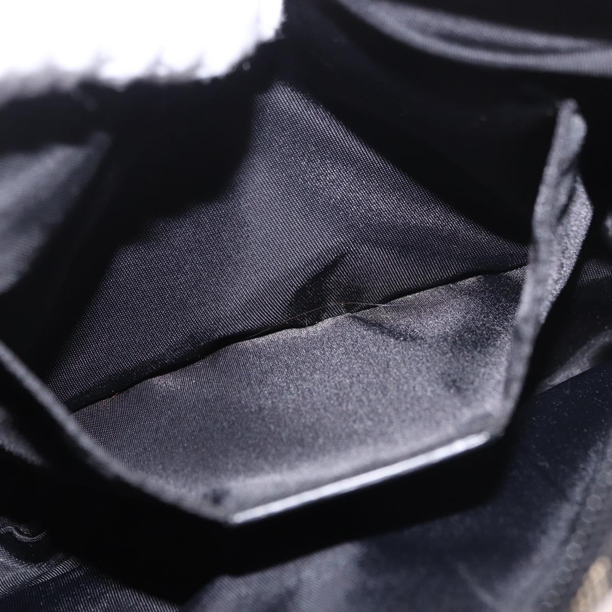 Christian Dior Trotter Canvas Accessory Pouch Black Silver Auth 180853A
