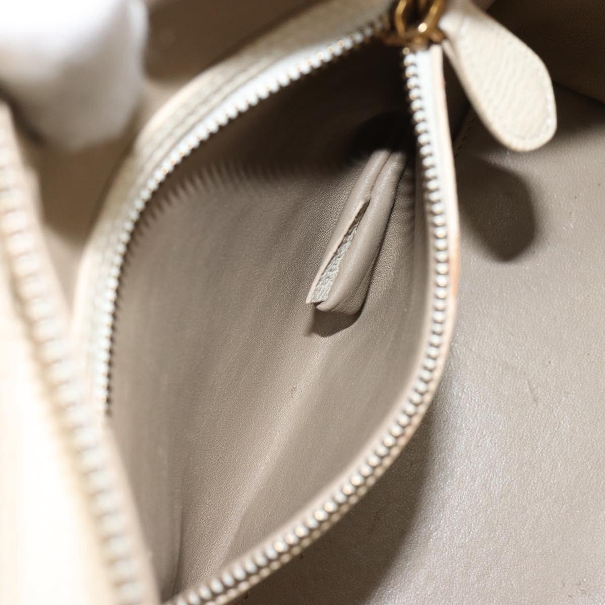CELINE Luggage Micro Tote Bag Leather Ivory Gold Auth 180856