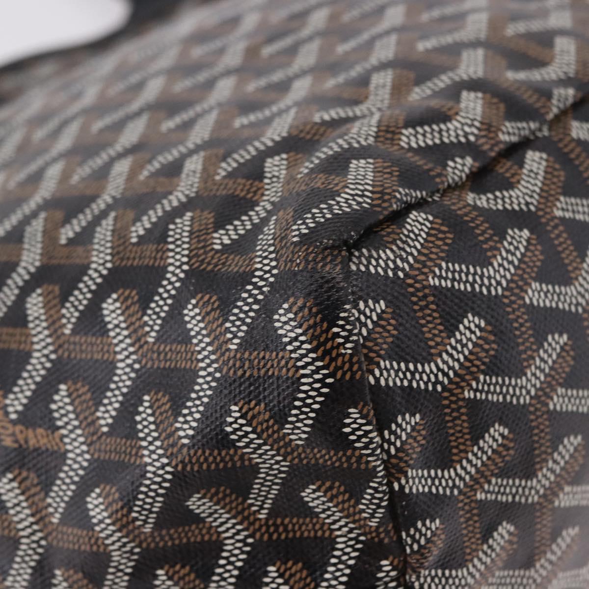 GOYARD Saint Louis PM Tote Bag Coated Canvas Black Silver Auth 180875