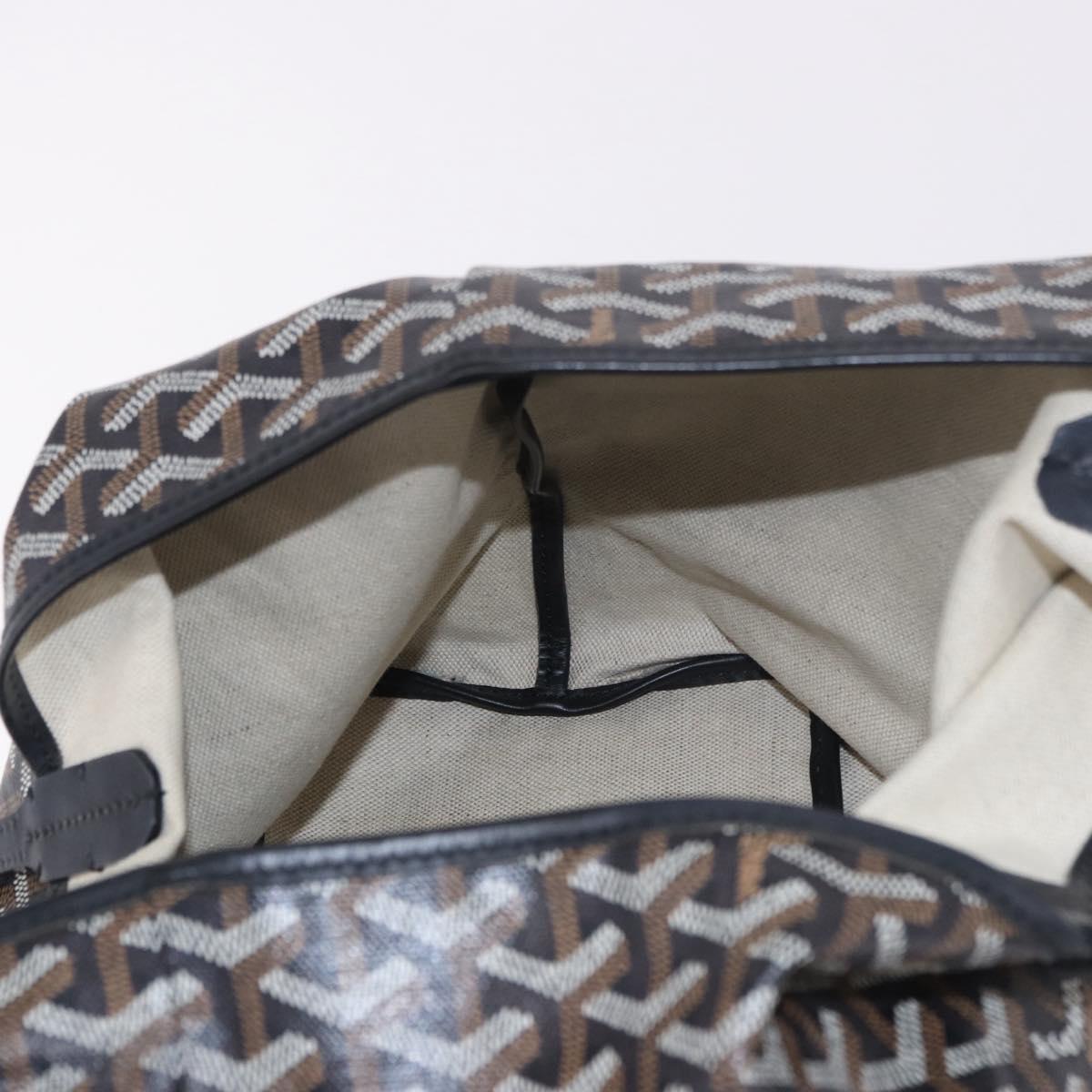 GOYARD Saint Louis PM Tote Bag Coated Canvas Black Silver Auth 180875