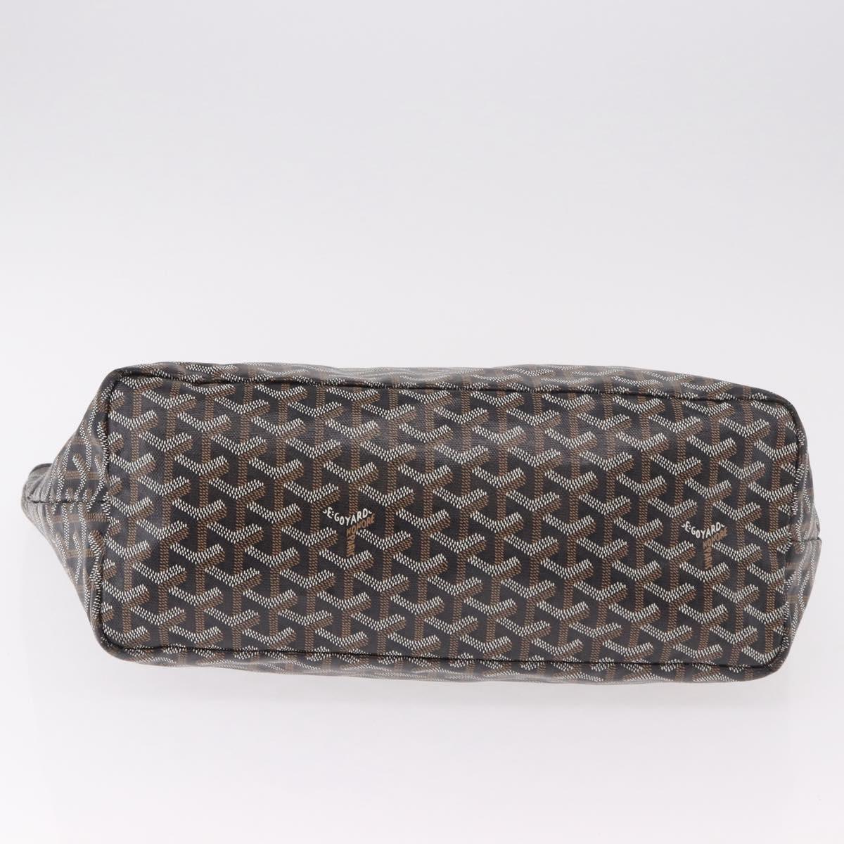 GOYARD Saint Louis PM Tote Bag Coated Canvas Black Silver Auth 180875