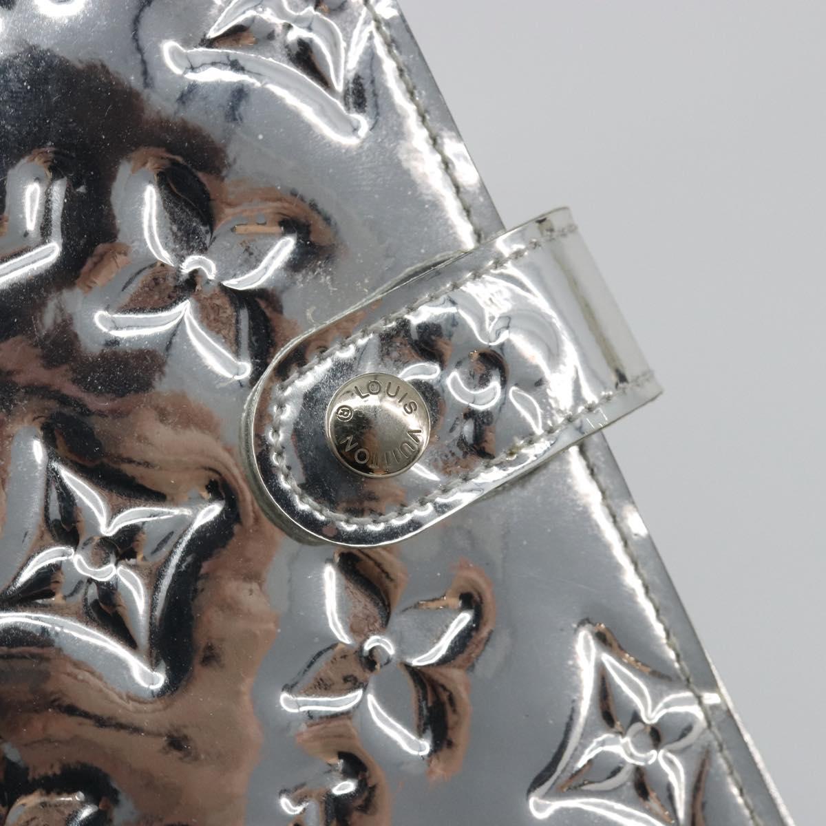 LOUIS VUITTON Monogram Miroir Agenda PM Planner Cover Silver R20963 Auth 180884A
