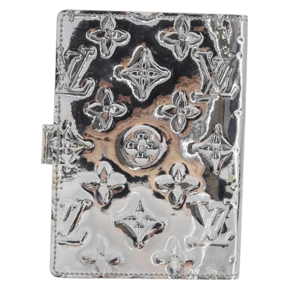 LOUIS VUITTON Monogram Miroir Agenda PM Planner Cover Silver R20963 Auth 180884A
