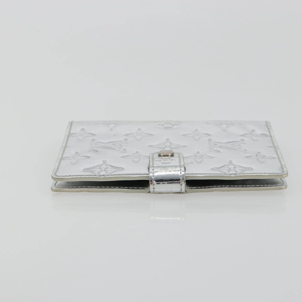 LOUIS VUITTON Monogram Miroir Agenda PM Planner Cover Silver R20963 Auth 180884A