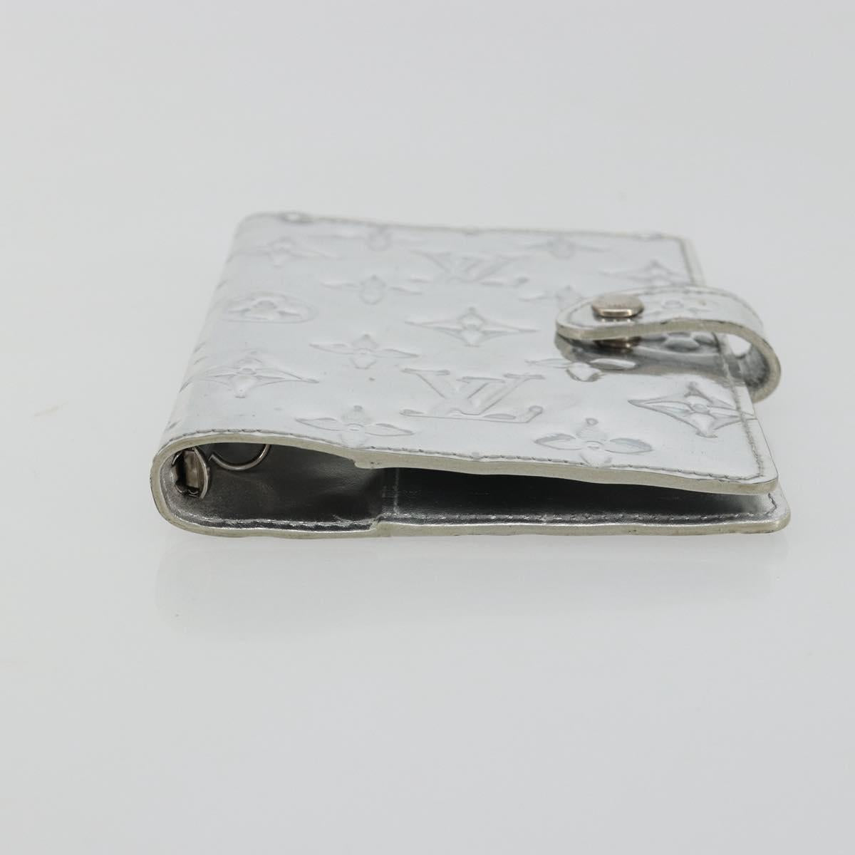LOUIS VUITTON Monogram Miroir Agenda PM Planner Cover Silver R20963 Auth 180884A