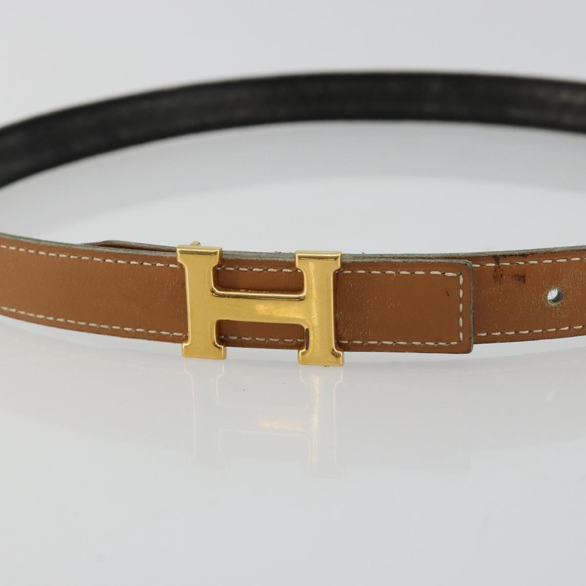 HERMES Constance Mini Belt Leather Beige Gold Auth 180888