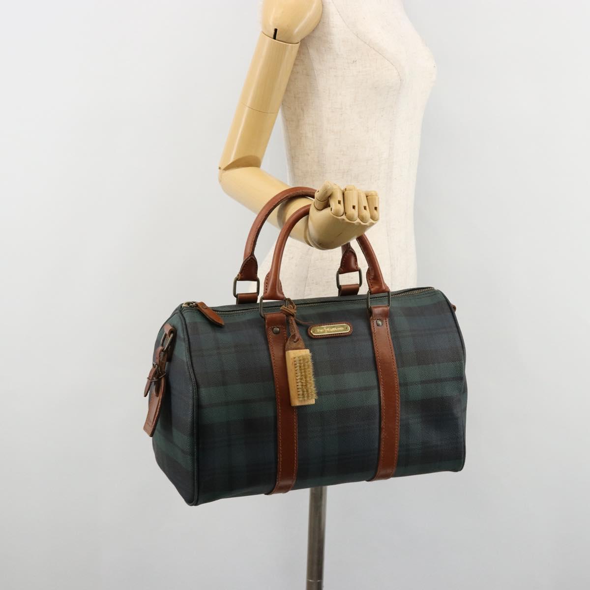 Polo Ralph Lauren Boston Bag Leather PVC Green Auth 180894A