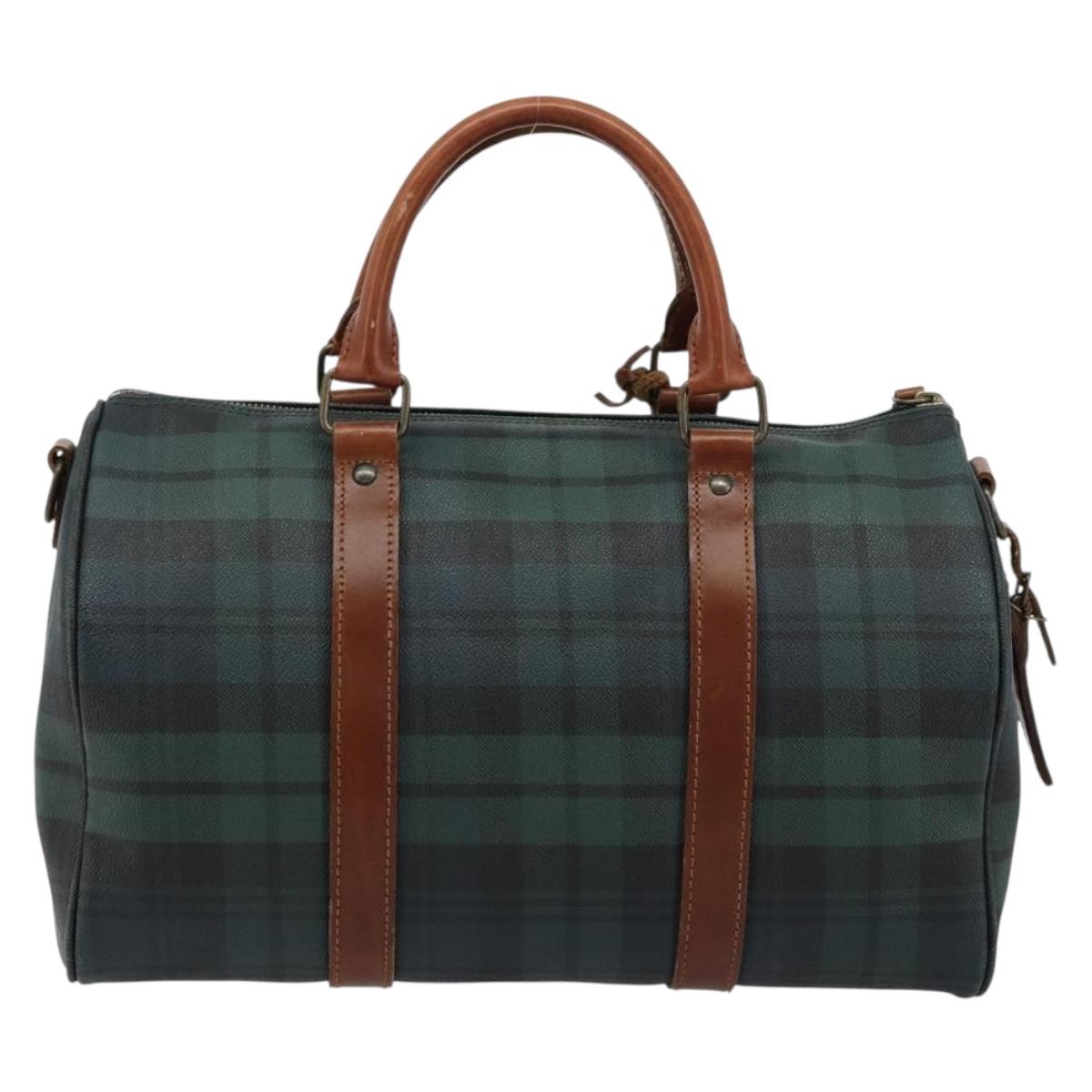 Polo Ralph Lauren Boston Bag Leather PVC Green Auth 180894A