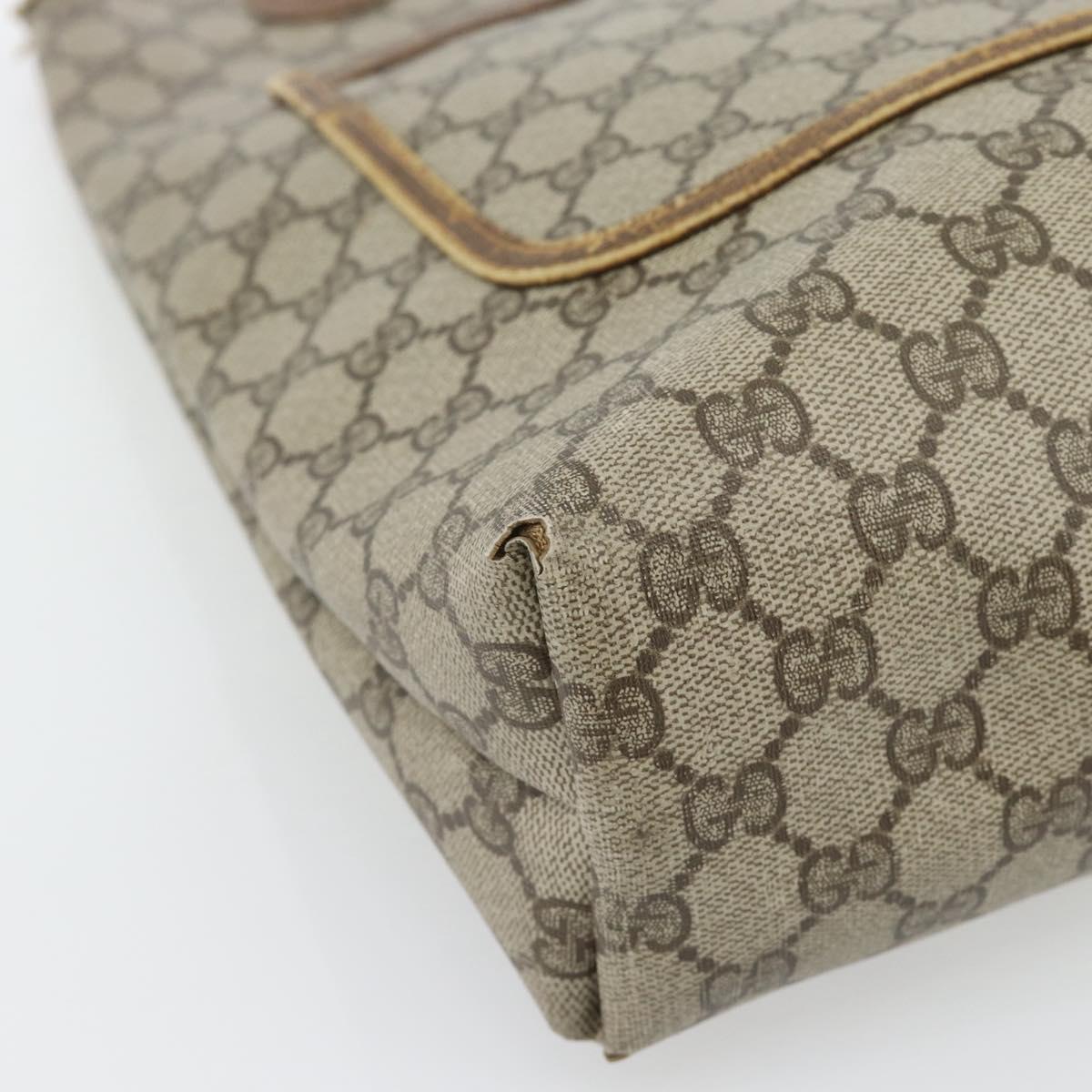 GUCCI GG Supreme Web Sherry Line Tote Bag PVC Beige Red 39 02 003 Auth 180903
