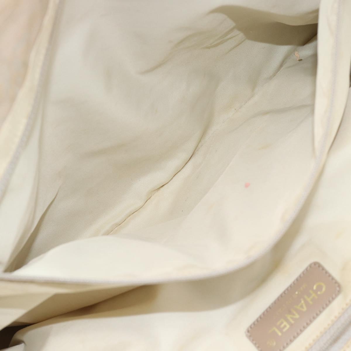 CHANEL New Travel Line Tote Bag Nylon Beige Gold CC Auth 180906