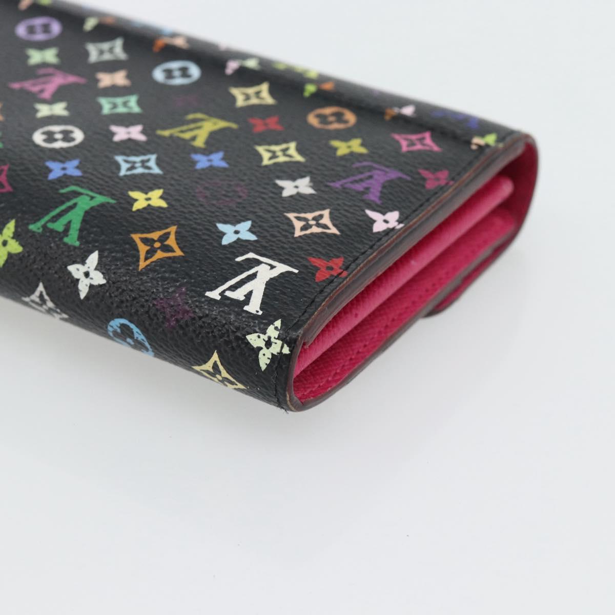 LOUIS VUITTON Monogram Multicolor Portefeiulle Sarah Black M60668 LV Auth 180911