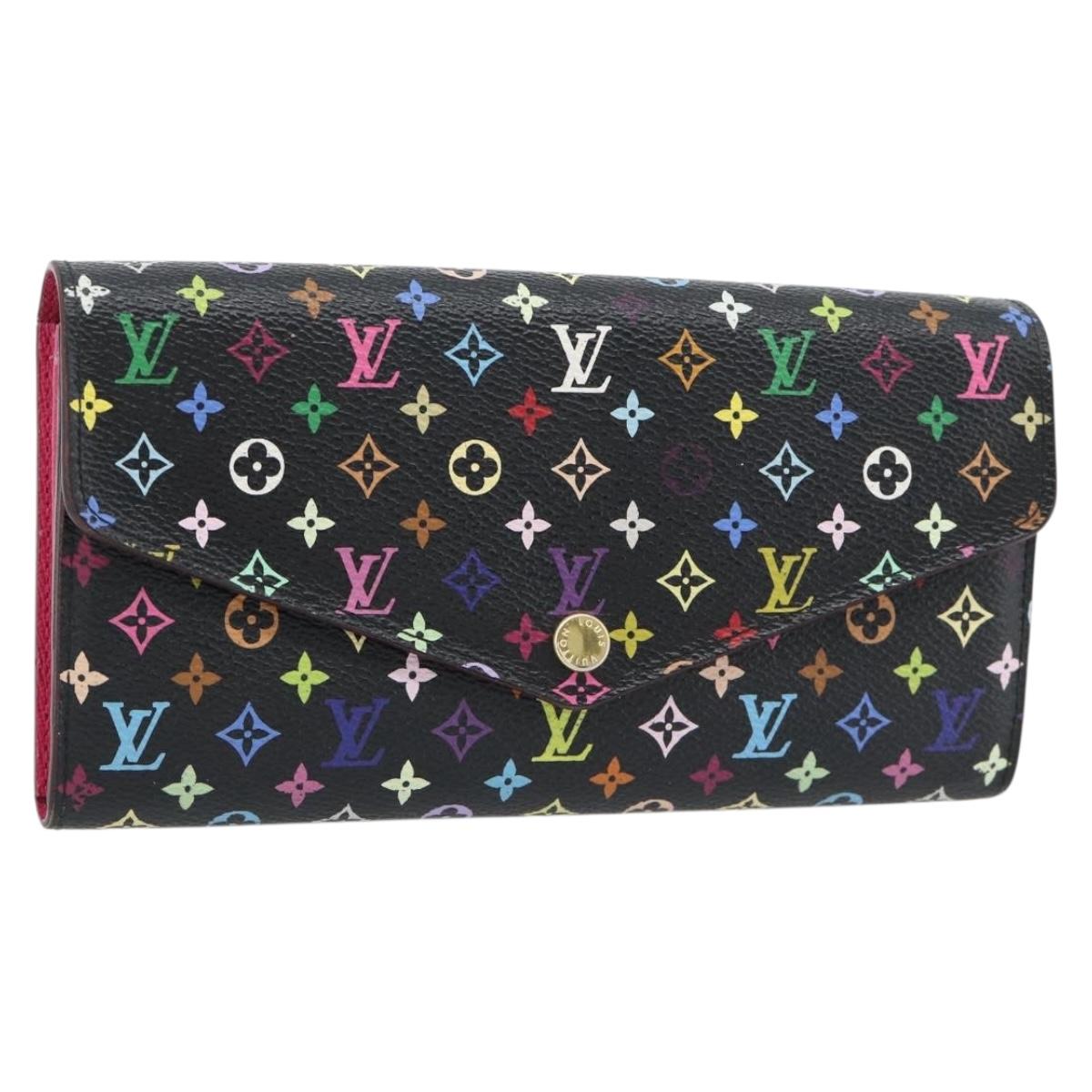 LOUIS VUITTON Monogram Multicolor Portefeiulle Sarah Black M60668 LV Auth 180911
