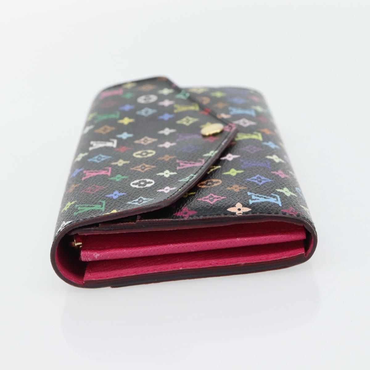 LOUIS VUITTON Monogram Multicolor Portefeiulle Sarah Black M60668 LV Auth 180911