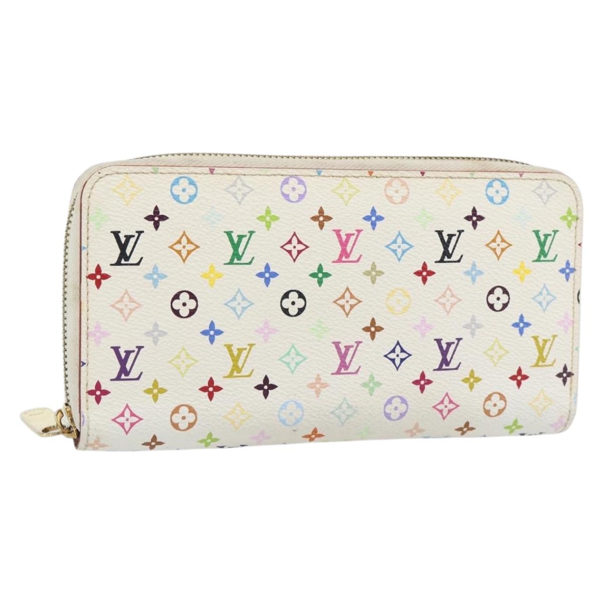 LOUIS VUITTON Monogram Multicolor Zippy Long Wallet White M60241 LV Auth 180913