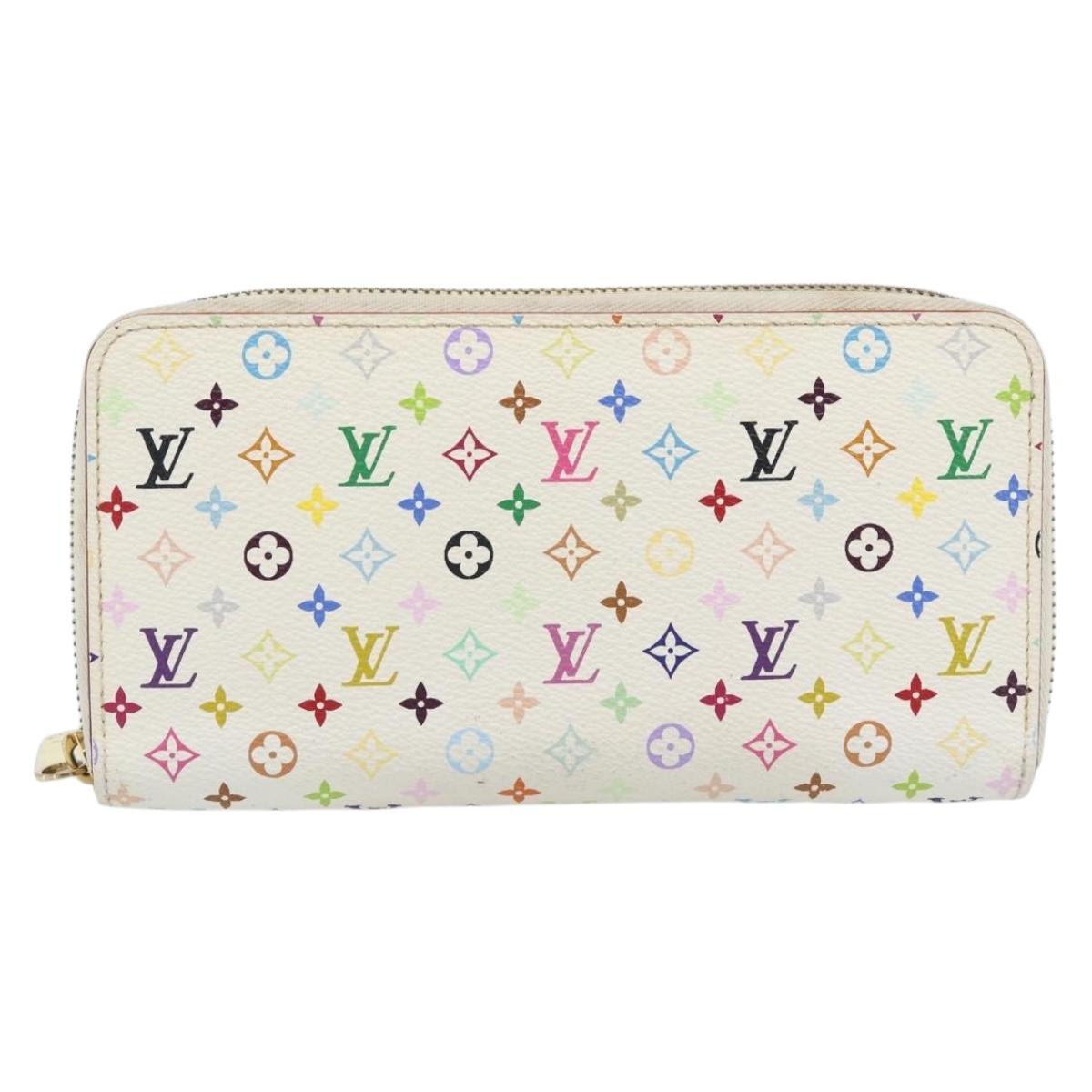 LOUIS VUITTON Monogram Multicolor Zippy Long Wallet White M60241 LV Auth 180913