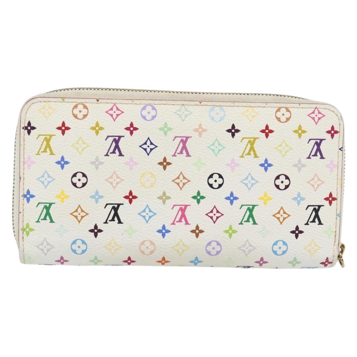 LOUIS VUITTON Monogram Multicolor Zippy Long Wallet White M60241 LV Auth 180913